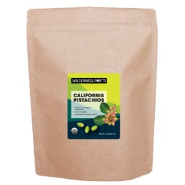 Wilderness Poets, Organic, Whole, Raw Pistachios - Grown in California, Fresh, Bright Green, Unsalted, Unroasted, No Shell - Bulk Size (80 Ounce - 5 Pound)