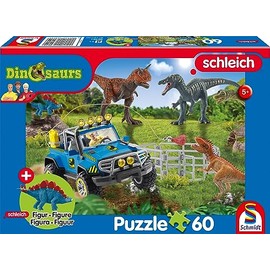 Schmidt Spiele 56461 Dinosaurs, Prehistoric Giants, 60 Pieces, with Add-on (An Original Figure Baby Stegosaurus) Children's Puzzle