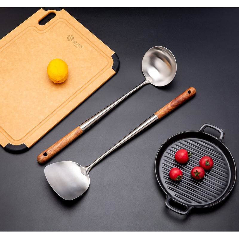 FJNATINH Wok Spatula - 17 Inch Stainless Steel Wok Turner