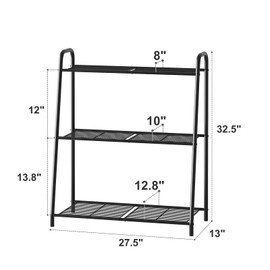 Kitsanery Metal Plant Stand Indoor Outdoor for Multiple Plants,3 Tier Plant Shelf,Large Heavy Duty Flower Holder Ladder Plant for Living Room, Patio, Balcony (Black)