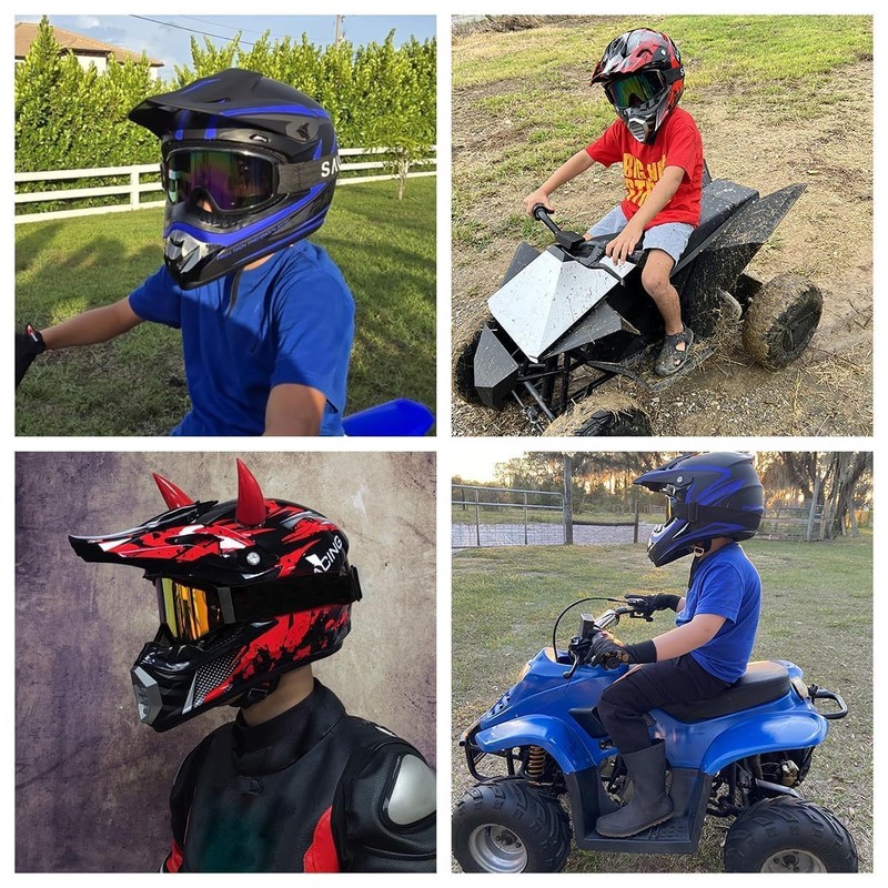 TTMiku Youth Kids Dirt Bike Helmet, Motocross Off Road Motorcycle