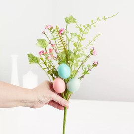 Factory Direct Craft Set of 2 Whispy Springtime Artificial Foliage and Easter Egg Floral Sprays