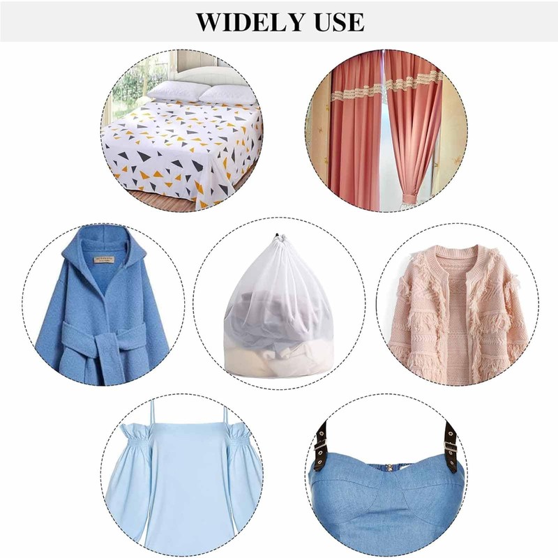 1 Pcs Drawstring Mesh Laundry Bag Durable Fine Mesh Washing