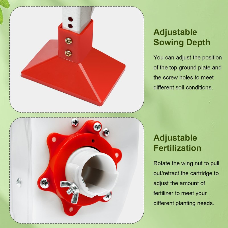 FTUREPAC Handheld Corn Peanut Fertilizer, Adjustable Seed Fertilizer Applicator, Hand