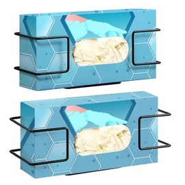 Snblzhef Glove Box Holder Wall Mounted Disposable Glove Dispenser, Metal Glove Rack for Rubber Glove Organizer Tissue,2pcs