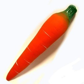 WANT CHEW Latex Dog Squeaky Chewing Toys, Carrot
