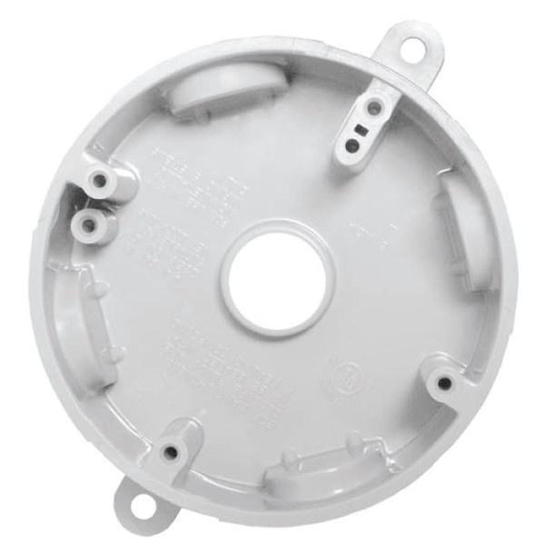 Sealproof 5 Hole Nonmetallic Weatherproof Round Electrical Outlet Box with