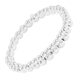 Silpada 'True Pairs' Sterling Silver Hematite Stretch Bead Bracelet Set (4-6mm), 6.5"