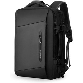 23L/40L Expandable Travel Backpack, Lightweight Carry-On Bag with USB Port, Fits 17.3" Laptop, Black