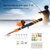 1.5m Kids Fishing Pole Orange Mini Portable Retractable Foldable Beginner