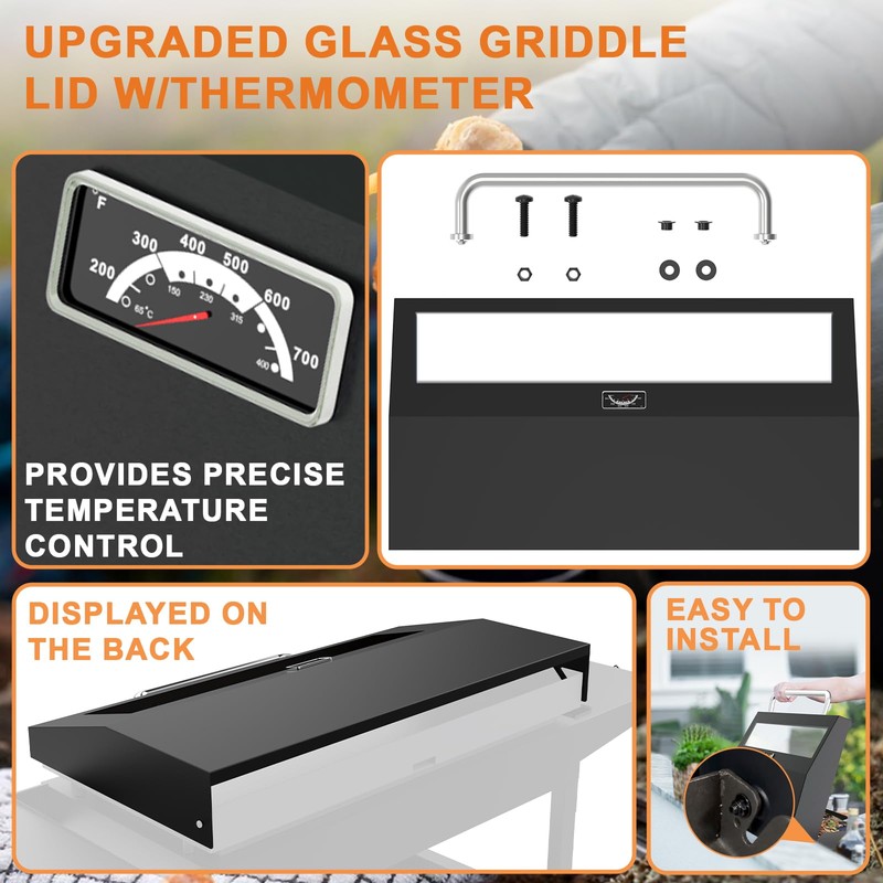 Upgrade Hinged Lid for Blackstone 28" Omnivore Griddle Hood, 5857