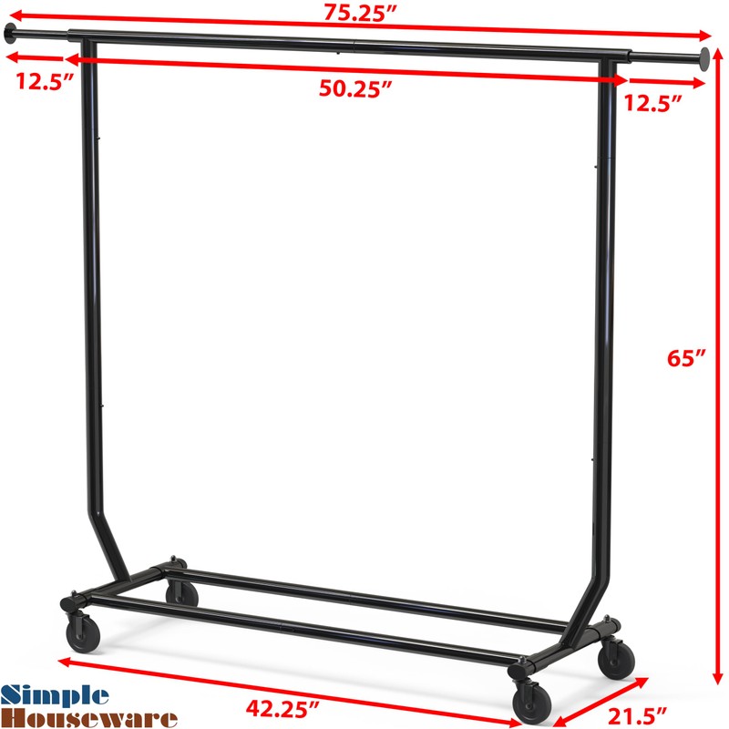 Simple Houseware Supreme Commercial Grade Clothing Garment Rack, Black