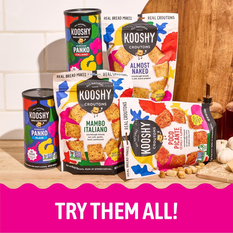 Kooshy Croutons | Vegan Sourdough Bread with Chilli & Lime