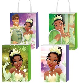 CICICO 12pcs Princess Frog Gift Bags Goodie Bags with Handles for Kids Birthday Party Decorations Supplies