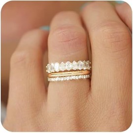 Moissanite Ring for Women Cubic Zirconia Engagement Ring Chunky Band Ring Wide Eternity Ring Jewelry Gifts for Her