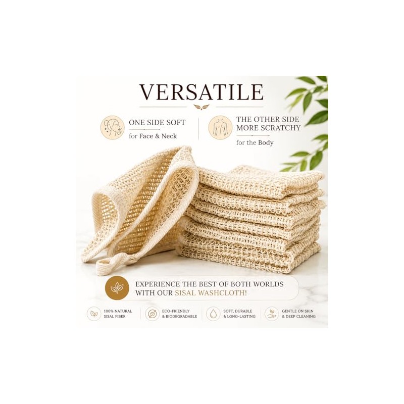 April Angels Toallita Sisal 100 Natural Exfoliación Suave Una Piel