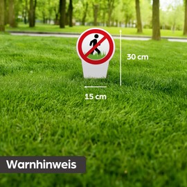 SL group - 2 "Rasen Betreten verboten" 30 x 15 cm Aluminium Dibond Sign (Aluminium) - Sign "Betreten der Rasenfläche & Grünfläche verboten" (German Language) (UV Protection)