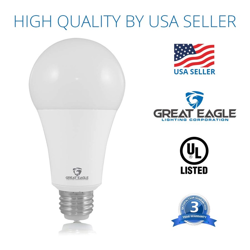 Great Eagle 50/100/150W Equivalent 3-Way A21 LED Light Bulb 2700K