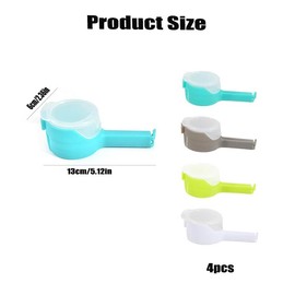 4Pcs Food Clip Set with Pour Spout,Bag Clips with Pour Spout,Sealing Clips with Spout,Reusable Plastic Cap Sealer Clips,Reusable Food Storage Clips,Sealing Clip Set for Food Storage (A)