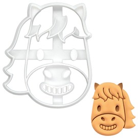 BAKERLOGY Smiling Horse Cookie Cutter - Detailed Cookie Cutter Design for Baking and Crafting, Ideal for Fondant, Dough, Clay