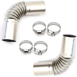 2Pcs Silver Stainless Steel 24mm Air Diesel Parking Heater Exhaust Pipe Tube Elbow Connector for Webasto Eberspacher Diesel Boat Heater 13cm Exhaust Pipes and Tips,Exhaust and Emissions