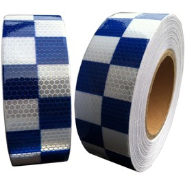 Direct Products Hi Viz Intensity Blue/White Chequer Reflective Tape 50mm x 5m