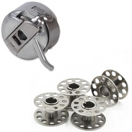 6PCS Sewing Machine Bobbin Case Set Stainless Steel Bobbin Case Domestic Sewing Machine Bobbin Cases for Embroidery Household Sewing Machine