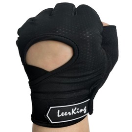 LeerKing Fitness Gloves Mesh Training Gloves Sports Gloves Men and Women for Gym Strength Sports Gym Bicycle Pole Dance Yoga Improved Grips Black XL