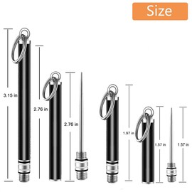 4 Pieces Reusable Titanium toothpicks, Mini Metal toothpicks, Stainless Steel Portable toothpicks, Household Outdoor Metal toothpicks (2 Pieces Long & 2 Pieces Short，Black)