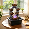 Desktop Water Fountain Indoor:6 Tier Cascading Waterfall with Spinning Orb