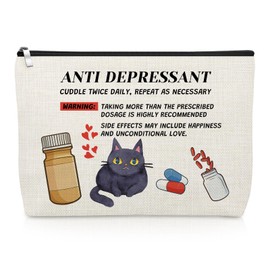 Gevody Funny Cat Mom Gifts Novelty Cat Makeup Bag Humorous Gift for Women Cats Lover Owner Mum Best Friend Enthusiast Cosmetic Bag Christmas Birthday Present for Female Pet Animal Lover Travel Pouch