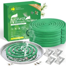 Extra Strong Mosquito Repellent Coils, 24 Pack Large Outdoor Coils Insect Repellent DEET Free, 6-Hour Protection Covers 12ft, Safe & Effective for Yard, Patio, Camping, Garden, Deck & BBQ Areas