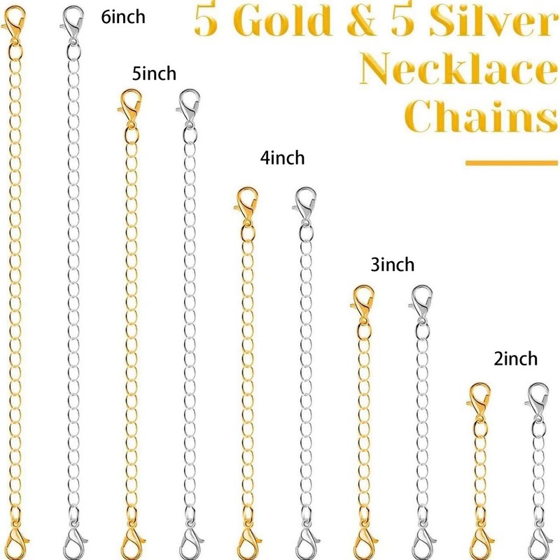 Juego de cierre magnético de collar con extensores de cadena,