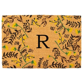 Calloway Mills AZ105082436R Floral Monogram Doormat, 24" x 36", Multicolor (Letter R)