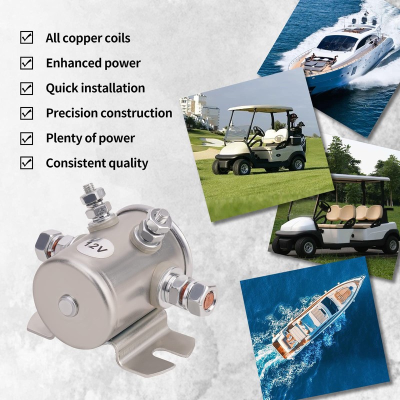 Max 300A Continuous Duty Solenoid Relay 12V for Golf Carts