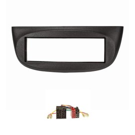 tomzz Audio 2445-018 Radio Fascia Set Compatible with Renault Twingo II Year of Manufacture 2007-2012 Black with ISO Radio Adapter