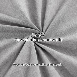 TOCOMOA Cushion Cover 40 x 40 cm Set of 2 – 100% Washed Cotton Cushion Covers, Linen Look and Breathable Cushion Cover, Light Grey Pillowcase with Zip