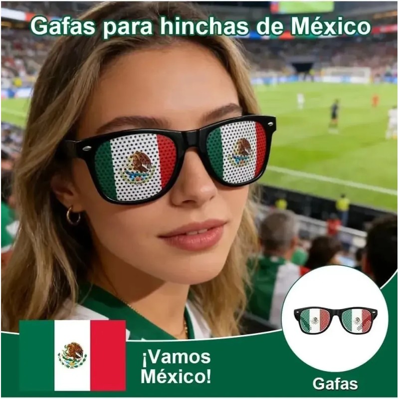 Kit Fiesta Mundial México 2026: Bandera, Bufanda, Gafas, Pintura y