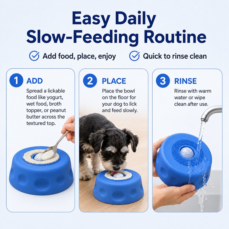 Slow Feeder Dog Bowl for Wet Food - Non-Slip Ball-Shaped