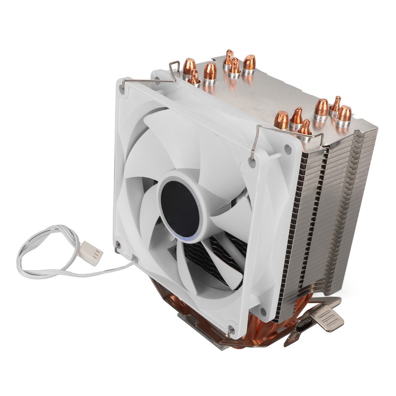 CPU Cooling Fan Professional Efficient 6 Tubes 3 Wires White