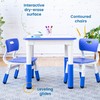 ECR4Kids Dry-Erase Square Activity Table with 2 Chairs, Adjustable, Kids