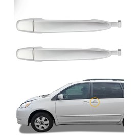 Sliding Door Handles, Compatible with Toyota Sienna 2004-2010, Chrome Exterior Rear Left Driver & Right Passenger Side, Replace# 82496, 6921308020, 6922708040, Silver Outside Door Handle Set Part