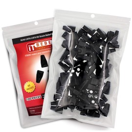 ITBEBE RJ45 Strain Relief Boot Covers - 100 Count Set for Cat5, Cat5e, and Cat6 Ethernet Connectors (Black)