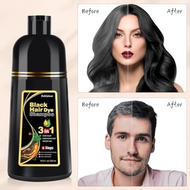 Bablabear - Champú con color para cabello gris, tinte de cabello semipermanente para mujeres y hombres, ingredientes herbales, 3 en 1, cobertura 100% 