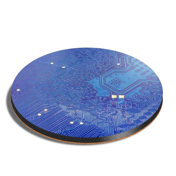 1 x Round Coaster - Computer Motherboard Gaming Cork Backed