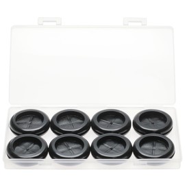 Rubber Grommets for Wiring, Rubber Grommet for 1-1/2" Drill Hole, 8 pcs Black Double-Sided Rubber Plug Solution for Wire Protection