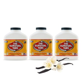 Ration food tabs - On The Go Meal Replacement Packs. (3x15 Servings/bottle) - Complete Balance vitamins, Complex Carbohydrates, Meal Replacement 25-years shelf life none-GMO gluten-free (Vanilla)