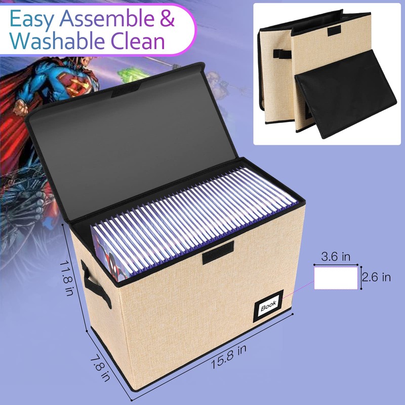 YNSZAS Collection Comic Book Storage Box 15.8" X 7.8" X