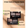 2-Color Eyebrow Powder Palette, Waterproof Long-Lasting Eyebrow Makeup Kit, Defined