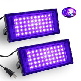 50W Luz Negra LED 2 Pack, Refletor de Luz Negra al Agua IP66, Adecuado para fiestas Luminosas, Halloween, Dormitorios, Fiestas Fluorescentes, Carteles de luz Negra, Pintura Corporal